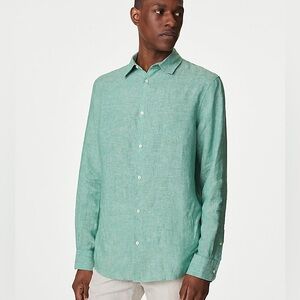 M&S COLLECTION Pure Linen Shirt Mint Sz‎ S